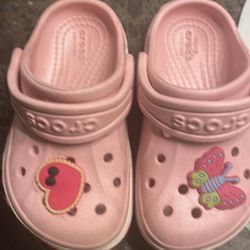 pink baby crocs