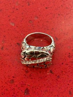 Silver  ring with stones size 6