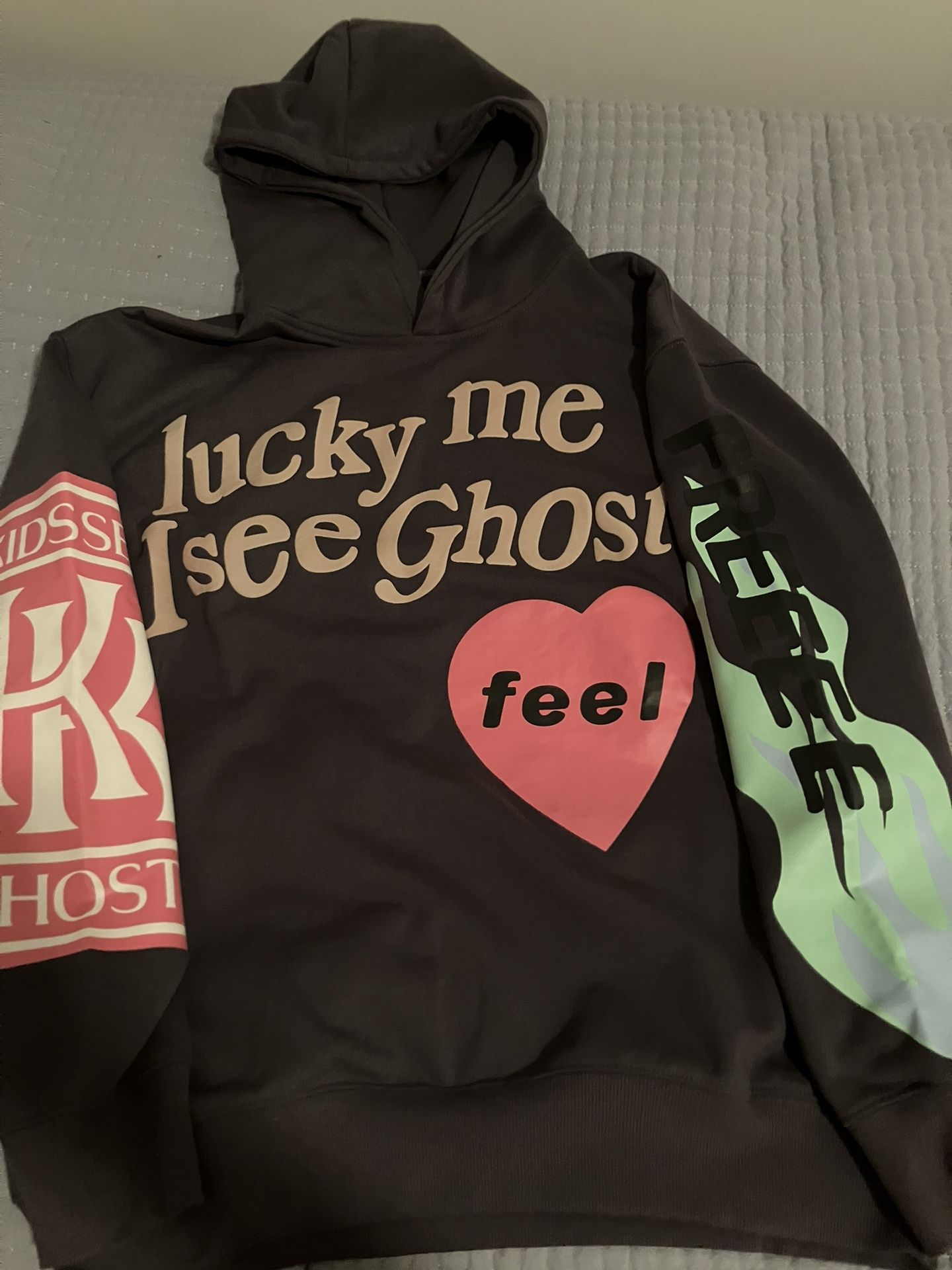 Kids See Ghosts Grey Hoodie NEW Kid Cudi Kids See Ghosts Hoodie