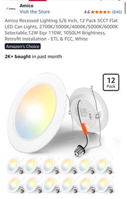 AMICO new 12 PK recessed lights