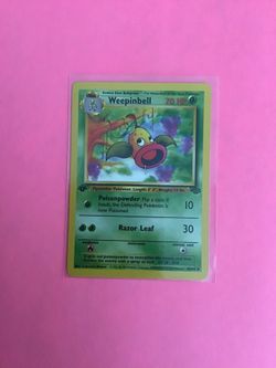 1st Edition Weepinbell 48/64 Pokemon Card from Jungle