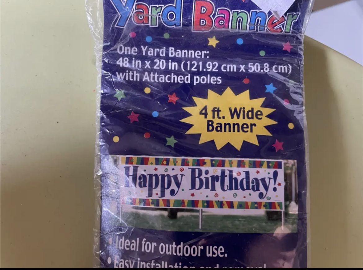 Brand New Happy Birthday yard Banner