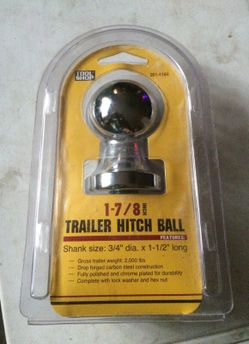 1-7/8 inch trailer hitch ball shank size : 3/4" día. X 1-1/2"long