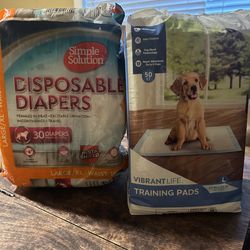 Simple solution Dog diaper & Vibrant Life Training Pads . Read description