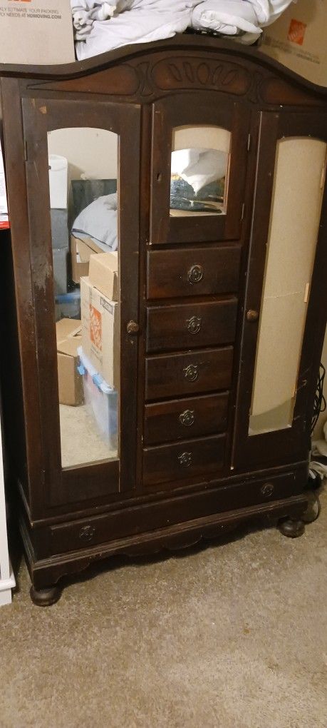 Antique wardrobe cabinet