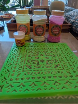 Rangoli Color Powder Set with Stencil for Diwali and other festivals