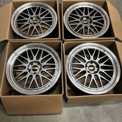 New 19 Inch BBS LM Style Rims Wheels 19x8.5 +38 (5x114.3) Squared Set