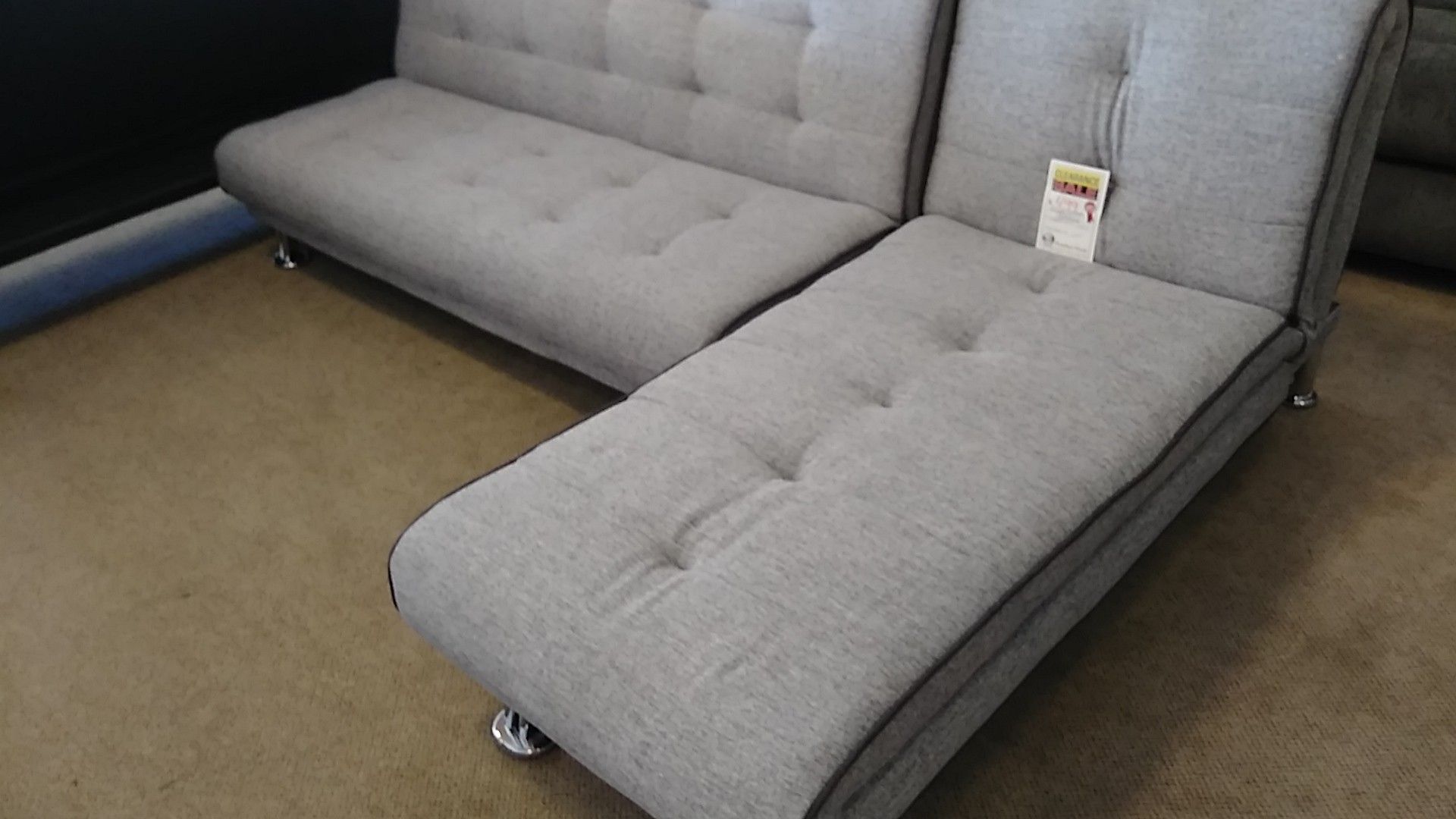 Gray futon sectional sofa reduced