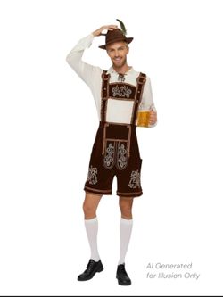 Spooktacular Creations Lederhosen Men Oktoberfest Outfit Costume, XL