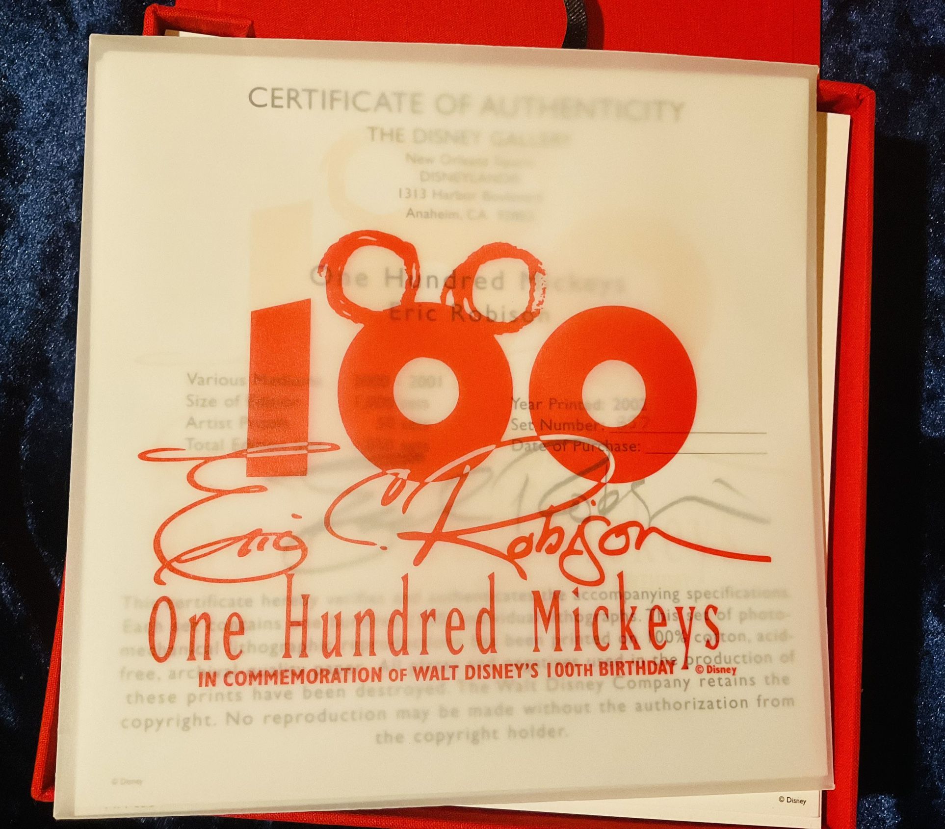 Disney One Hundred Mickeys Lithograph Box Set