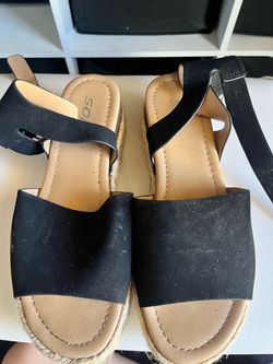 Black Espadrille Platform Sandals