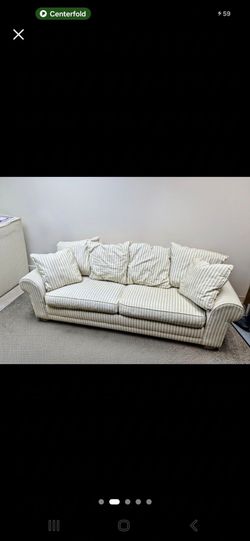 Comfy & Cozy Vintage Striped Sleeper Sofa - Haverty’s Brand, USA