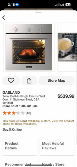GASLAND 24 in. Built-In Single Electric Wall Oven in Stainless Steel, CSA certified Store SKU# 1006-781-336