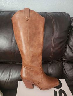 Tall Western Cowboy Boot with Block Heel