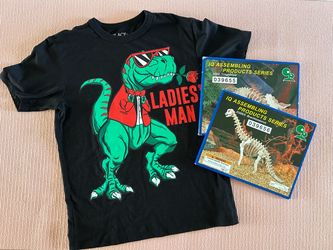 Kids 'Ladies Man' Dinosaur Graphic Tee along with kits