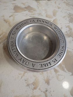 Pewter Wine Coaster with Engraved Quote