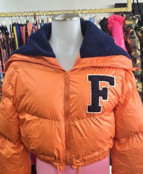 Women's Orange Puffer COAT