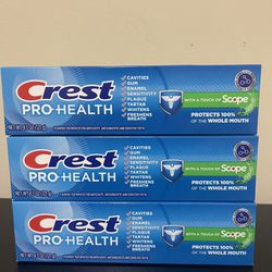 Lot Of 3 Crest Pro-Health Plus Scope Toothpaste 