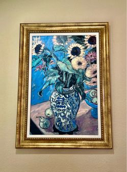 Framed Sunflower oil Painting