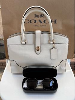 COACH medium size satchel NWT 11.75" L× 6"W× 7.5"H • Weight: 2 lbs COACH SUNGLASSES NEW Authentic 100% Lens width: 52mm; lens height: 48mm; bridge wid