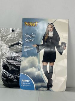 Sinful Sister Sexy Nun Costume Spirit Halloween Size S/M Complete New