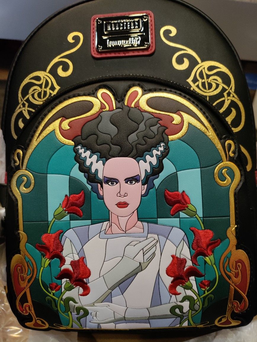 Loungefly Stained Glass Bride Of Frankenstein Mini Backpack