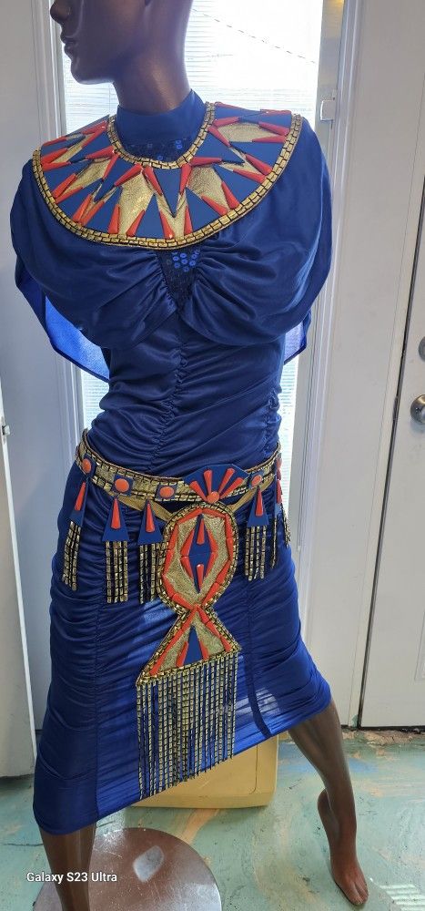 Vintage Egypt Costume 2 Belt And Necklace Adult Size Dress Not Part But Includ