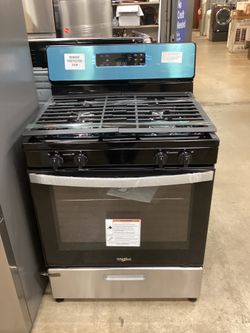 Whirlpool 30 in. 4 Burners 5.1 cu.ft. Freestanding Gas Range in Stainless Steel New Scratch and Dent