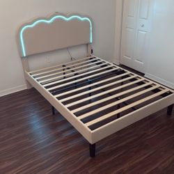 FULL Bed Frame With LED Lights