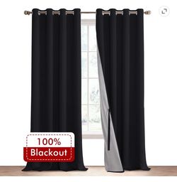 Black 100% Blackout Curtain Panels