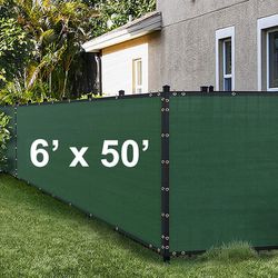 (New in box) $40 Black Color 6x50 FT Privacy Screen Fence, Mesh Shade Cover for Garden Wall Yard Backyard 