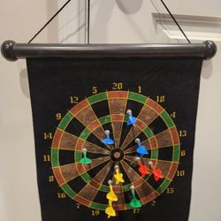 Vintage Dart Board and Darts