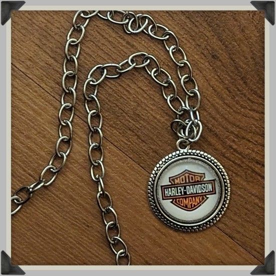 New Harley Davidson Motorcycles Bar And Shield Pendant Necklace On Stainless Steel Chain