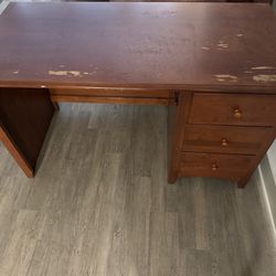 Brown Desk With Drawers