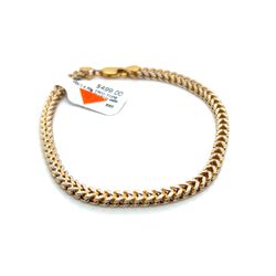 10kt Gold Two Tone Franco Bracelet 8” 4mm 6.50grams 144568 1 