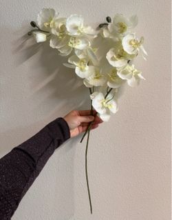 Faux White Orchid Stems