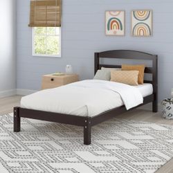 🔥🔥DHP Braylon Twin Bed, Minimalist Design, Espresso Finish, Sturdy Wood, No Box Spring Needed 