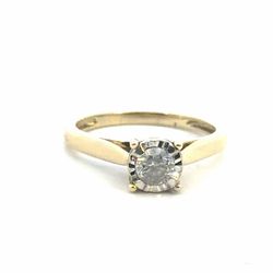 Woman’s Ladies 10k Yellow Gold Diamond Illusion Setting Engagement Ring .45 ctw Size 7 GP3132969