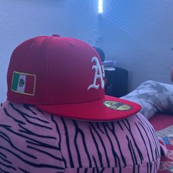 Red Oakland Athletics Fitted Hat
