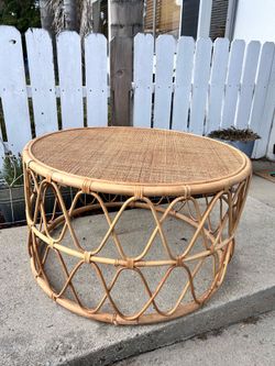 Serena & Lily Boho Rattan Coffee Table