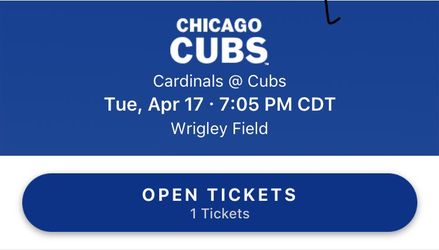 Cubs vs Cardinals, 4/17 , 1 tix