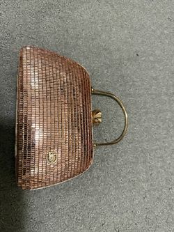 Vintage Rose Gold Metallic Mesh Clutch Purse
