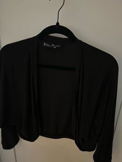womans vintage ellen parker black cocoon bolero open cardigan