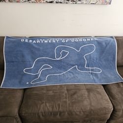 Los Angeles County Coroner's Office Chalk Outline Beach Towel