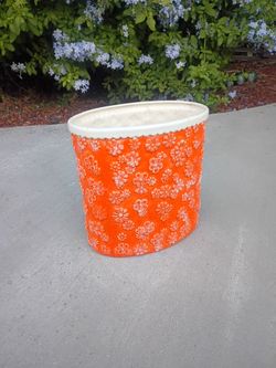Vintage Ceramic Pot Oval .Orange  Approx. 10" X 13' T
