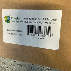 Envelor Heavy-Duty Anti-Fatigue Rubber Door Mat – 24" x 36" – Brand New
