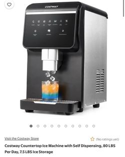 Costway Countertop Ice Machine with Self Dispensing, 80 LBS Per Day, 7.5 LBS Ice Storage $300