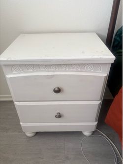 White wooden nightstand