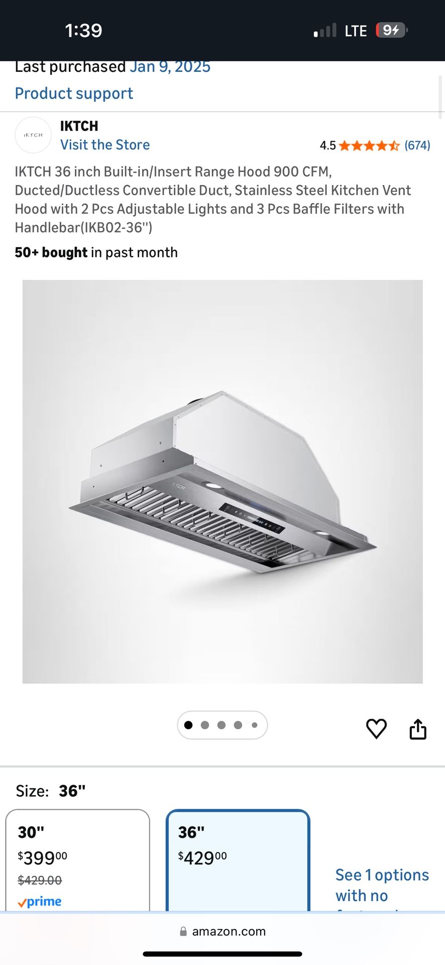 IKTCH Built In Range Hood