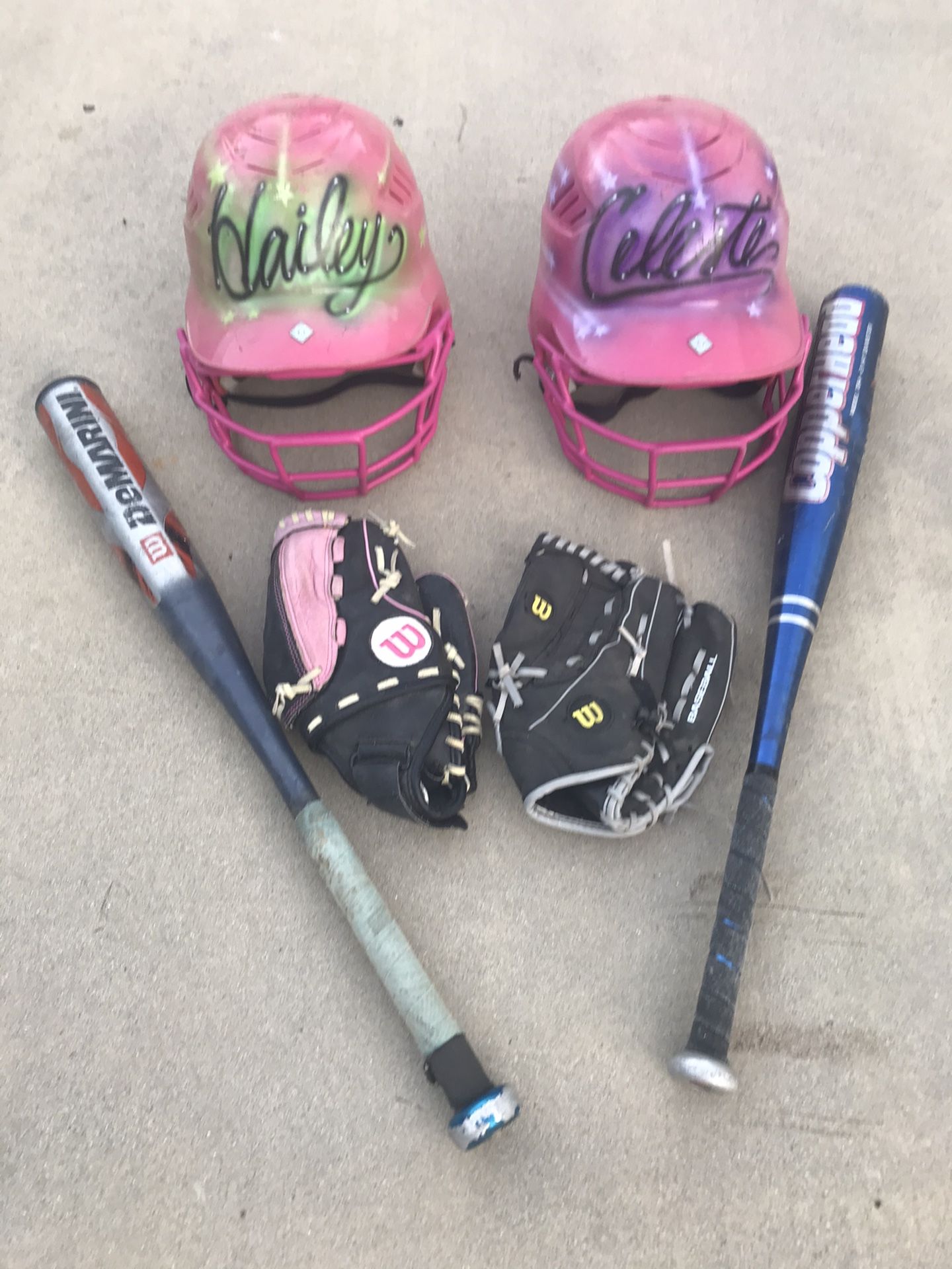 Softball set, Aloy Bat, Helmet, Glove